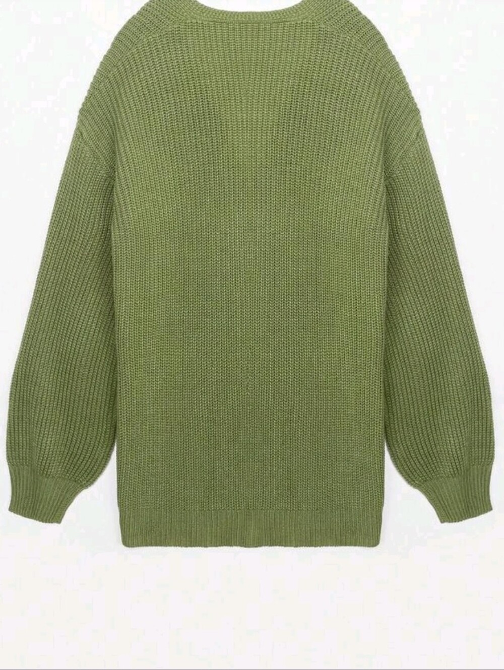 Olive Green Open-Front Knit Cardigan Sweater - Women - Picture 4 of 5